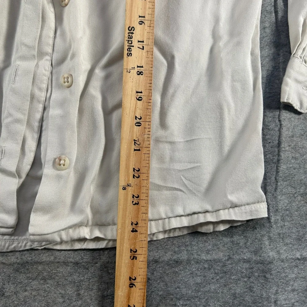 Banana Republic Mill Valley Shirt Mens Small Cream Vintage Rayon Loop Collar